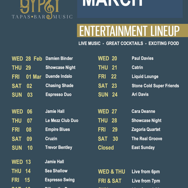 March - Gig Guide