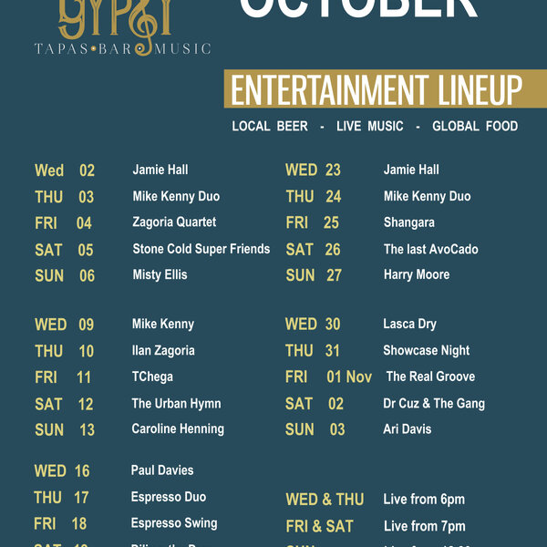 Oct - Gig Guide